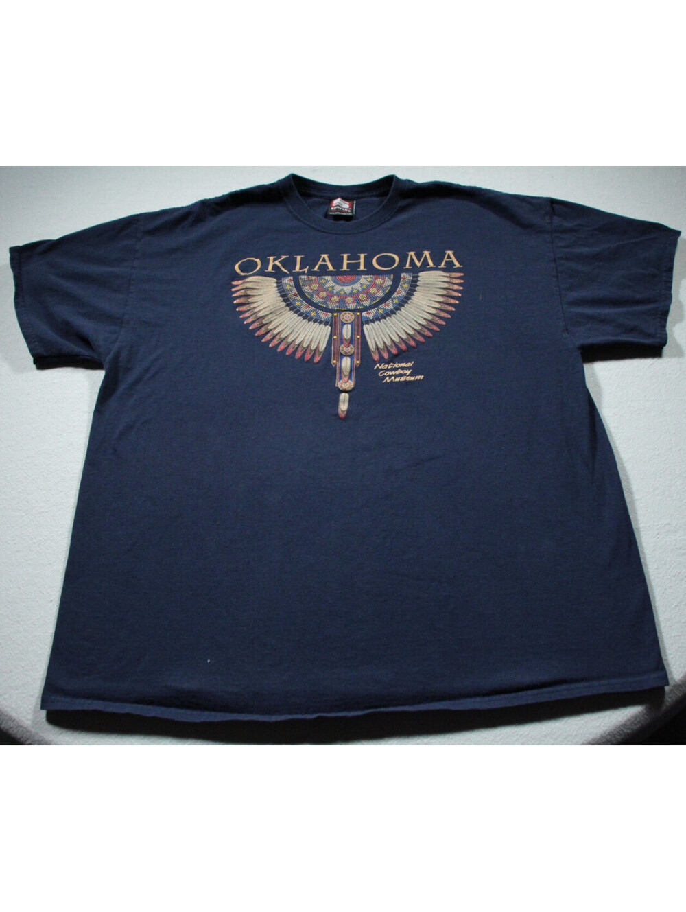Vintage 00s Oklahoma National Cowboy Museum T-Shirt Blue Sportex Shirt 2XL